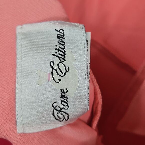 Rare Editions Big Girls Tie Back Double Ruffle Hem Fit & Flare Tank Dress Coral - Picture 6 of 10